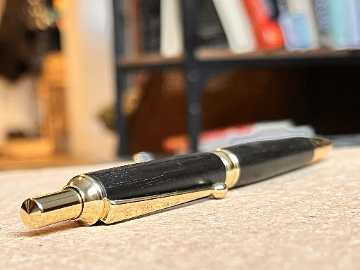 Ebony and gold click pen Ebony click pen handmade