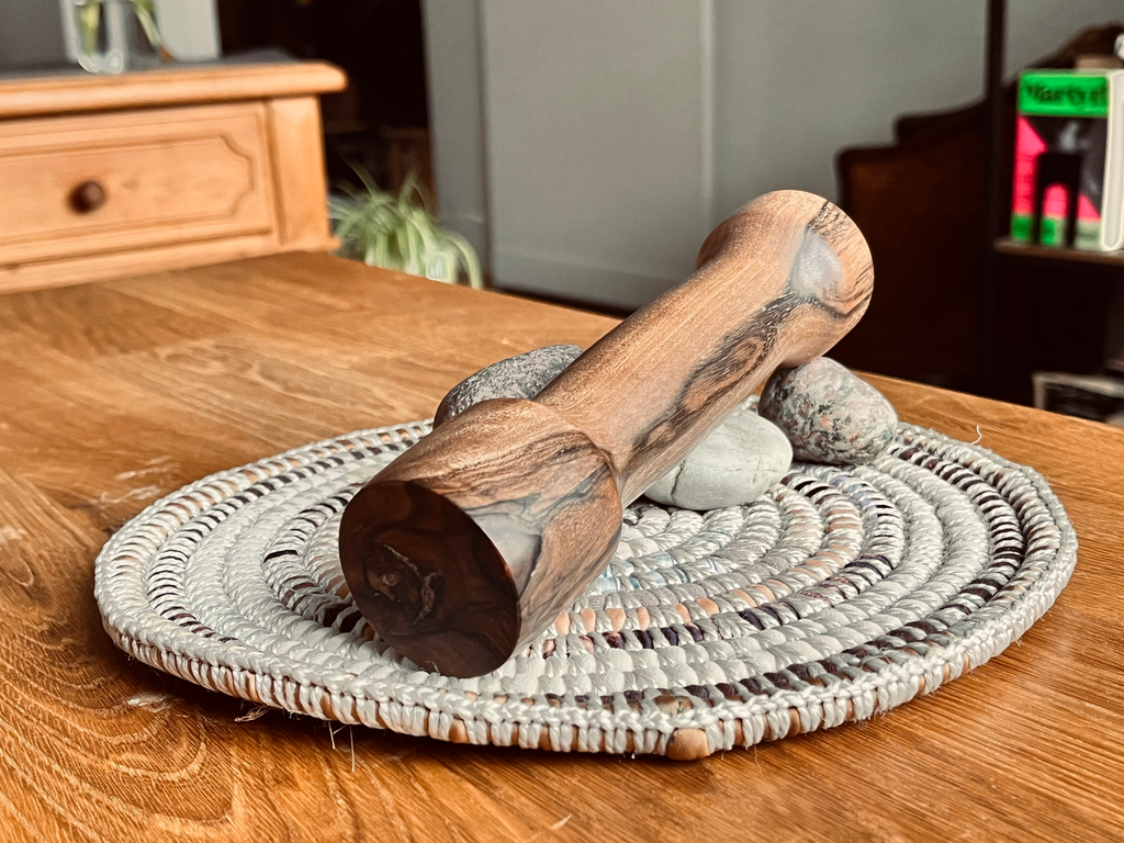 Two-way walnut cocktail muddler 