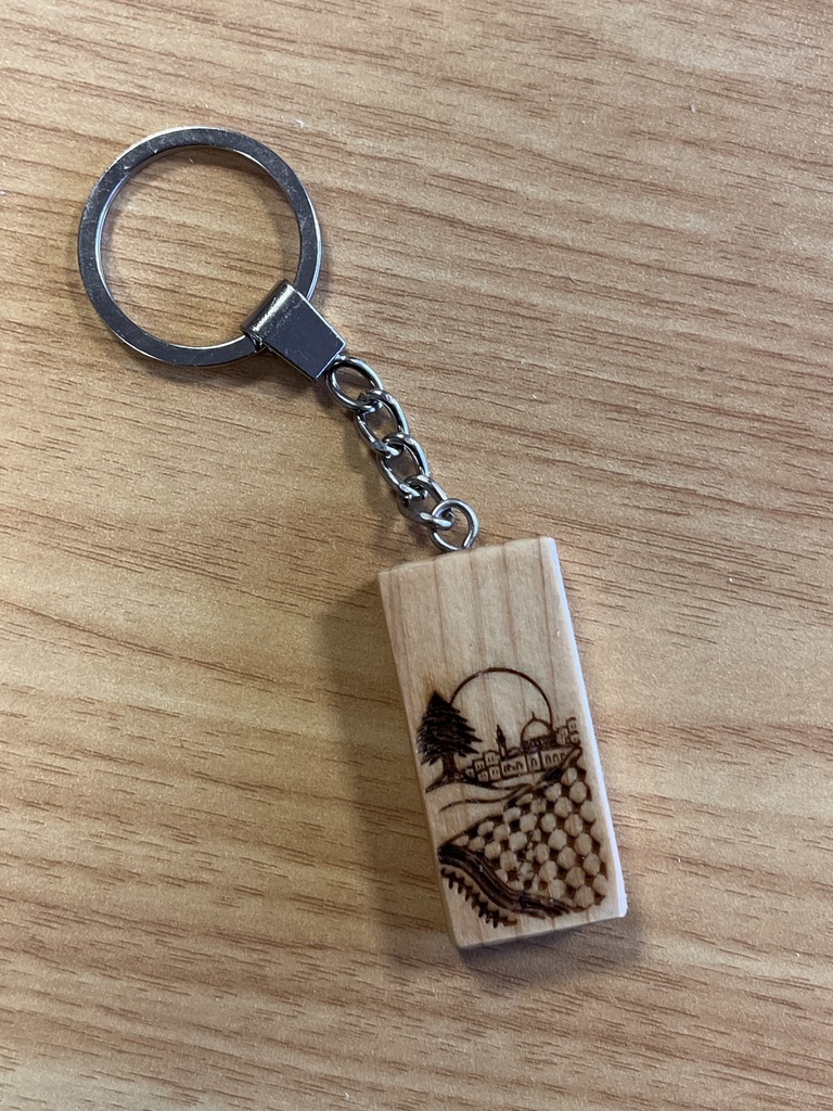 Engraved Keychain – Spruce & Stainless Steel